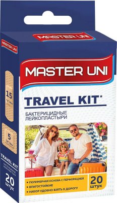 Купить master uni (мастер-юни) набор: пластырь на полимерной основе travel kit, 20 шт в Балахне