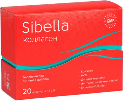 Купить sibella (сибелла) коллаген порошок, пакетики 7г, 20 шт бад в Балахне