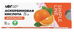 Купить скорбиновая кислота вкус апельсина abc healthy food таблетки 25мг 10шт в Балахне