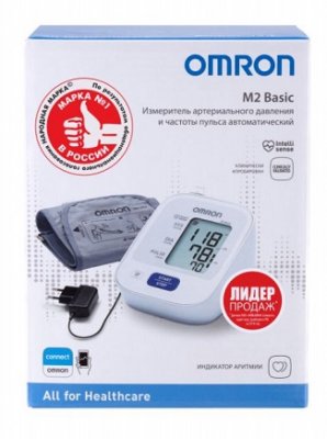 Купить тонометр автоматический omron (омрон) м2 basic, с адаптером, манжета 22-32см (hem 7121-aru) в Балахне