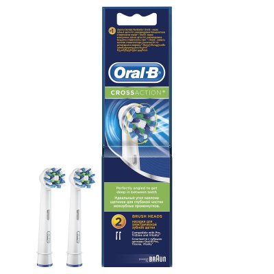 Купить oral-b (орал-би) насадка для электрической зубной щетки crossaction eb50-2, 2 шт в Балахне