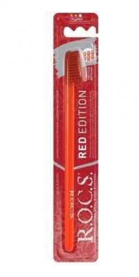 Купить рокс (r.o.c.s.) зубная щетка классическая средняя red editon (красная), 1 шт в Балахне