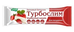 Купить турбослим, батончик белковый для контроля веса клубничный чизкейк, 50г бад в Балахне