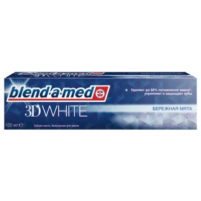 Купить blend-a-med (бленд-а-мед) зубная паста 3д вайт бережная мята, 100г в Балахне