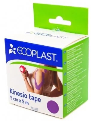 Купить ecoplast лента фиксирующая кензио тейп 5см х 5м фиолетовый в Балахне