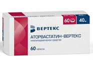 Купить аторвастатин-вертекс, таблетки покрытые пленочной оболочкой 40мг, 60 шт в Балахне