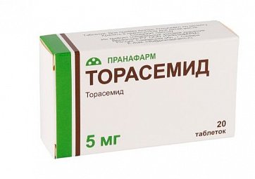 Торасемид, таблетки 5мг, 20 шт