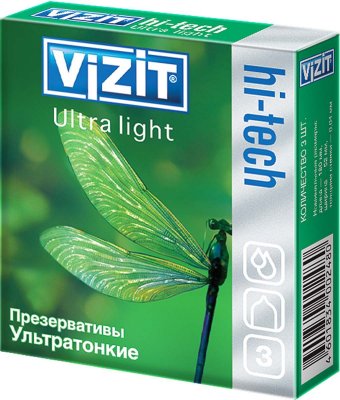 Купить vizit (визит) презервативы hi-tech ultra light ультратонкие 3шт в Балахне