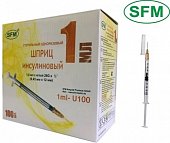 Купить шприц 1мл sfm инсулиновый u-100 с иглой 26g 0.45х12 100 шт в Балахне