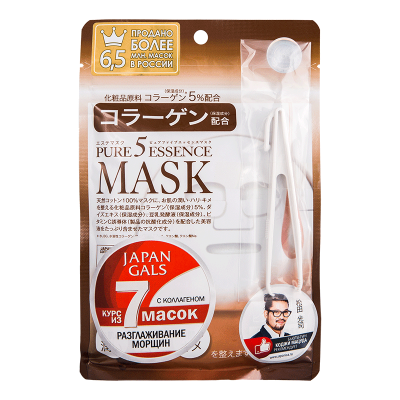 Купить japan gals (джапан галс) маска коллаген pure5 essential, 7 шт в Балахне