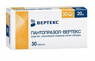 Купить пантопразол-вертекс, таблетки кишечнорастворимые, покрытые пленочной оболочкой 20мг, 30 шт в Балахне