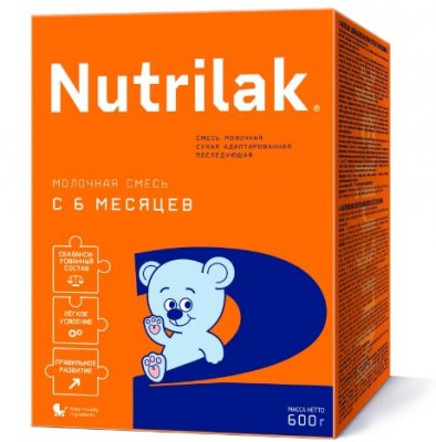 Купить нутрилак 2 (nutrilak 2) молочная смесь с 0 до 6 месяцев, 600г в Балахне