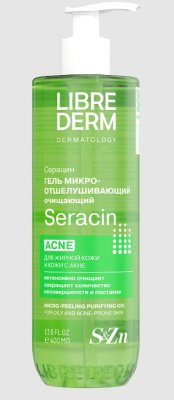 Купить librederm seracin (либридерм) гель микроотшелушивающий очищающий для кожи с выраженными несовершенствами 400 мл в Балахне