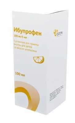 Купить ибупрофен, суспензия для приема внутрь 100мг/5мл со вкусом апельсина, флакон 100мл в Балахне