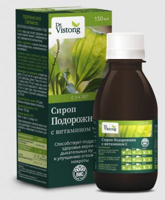 Купить dr vistong (дорктор вистонг) сироп подорожник с витамином с (с сахаром) фл 150мл бад в Балахне