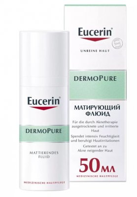 Купить eucerin dermopure (эуцерин) флюид увлажняющий матирующий для проблемной кожи 50 мл в Балахне