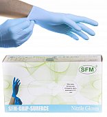 Купить перчатки sfm смотровые нестерильные нитриловые неопудрен текстурир размер l, 100 пар, голубые в Балахне