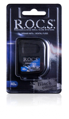 Купить рокс (r.o.c.s) зубная нить расширяющая рокс black edition 40м в Балахне