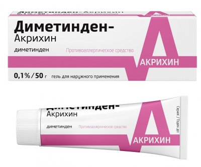 Купить диметинден-акрихин, гель для наружного применения 0,1%, 50г от аллергии в Балахне