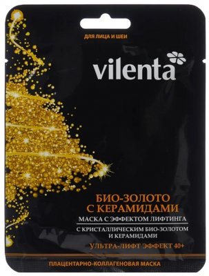 Купить vilenta (вилента) маска для лица и шеи тканевая эффект лифтинга с био-золотом керамиды в Балахне