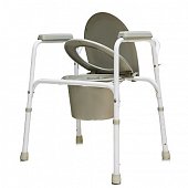 Купить кресло-туалет стальное со спинкой, регулируемое по высоте, amcb6803 в Балахне