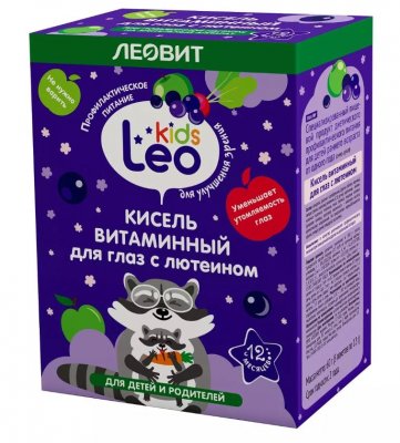 Купить кисель леовит leo kids для детей витаминный для глаз с лютеином, пакет 12г, 5 шт в Балахне